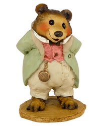 Grandfather bear in bowtie and tails with large pocket watch