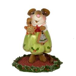 Girl mouse with hand made Christmas decorations