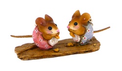 Two Nibble mice sharing food